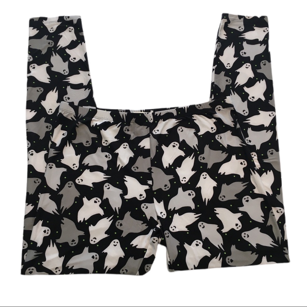 Cozy Ghost and Star Leggings L Black 1 Pair - Picture 3 of 5